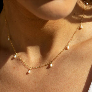 14K Filled Natural Pearl Choker Necklace for Women