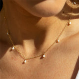 14K Filled Natural Pearl Choker Necklace for Women