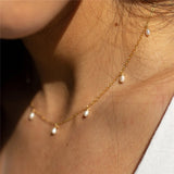 14K Filled Natural Pearl Choker Necklace for Women