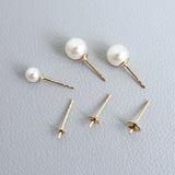 Real 14K Filled Pearl Cup 3MM/4MM/5MM/6MM Cup & Double or Single Notch