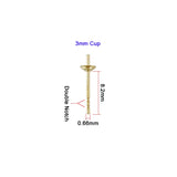 Real 14K Filled Pearl Cup 3MM/4MM/5MM/6MM Cup & Double or Single Notch
