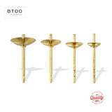 Real 14K Filled Pearl Cup 3MM/4MM/5MM/6MM Cup & Double or Single Notch