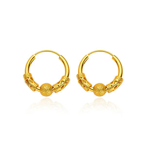 Real 14K Yellow Drop Earring for Women Romantic Jewelry