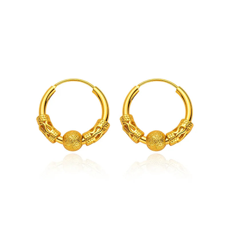 Real 14K Yellow Drop Earring for Women Romantic Jewelry