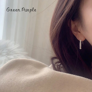 14k Filled Ear Climber Pearl Earrings Ear Cuff Boho Oorbellen
