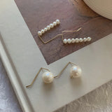 14k Filled Ear Climber Pearl Earrings Ear Cuff Boho Oorbellen
