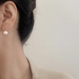 14k Filled Ear Climber Pearl Earrings Ear Cuff Boho Oorbellen