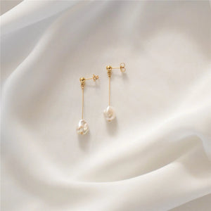 14k Filled Baroque Pearl Stud Earrings Vintage Jewelry for Women