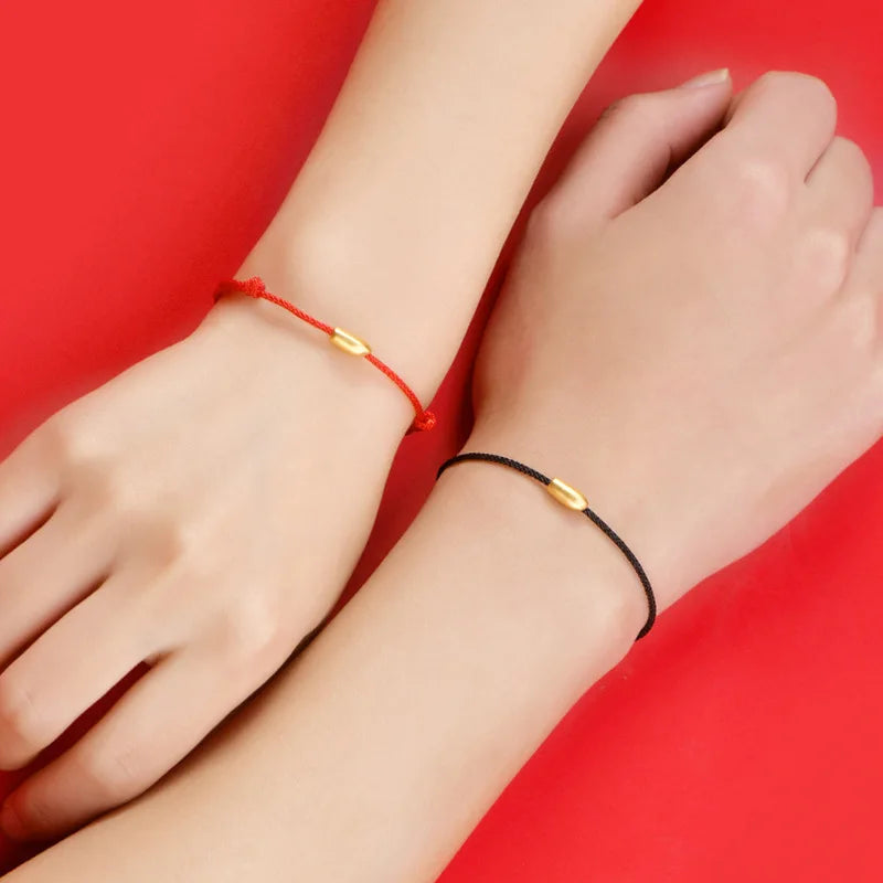 Real 14k Yellow Adjustable Bracelets for Couple