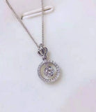 18K 1 Carats Sapphire Pendant Rose Necklace Diamond Jewelry