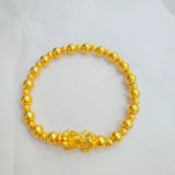 Real 18K 6mm Bead Chain Bracelet for Women