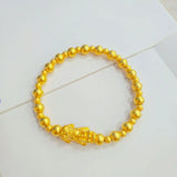Real 18K 6mm Bead Chain Bracelet for Women