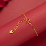18K Bracelet for Women with N-plate Letter Pendants Fine Jewelry Gift
