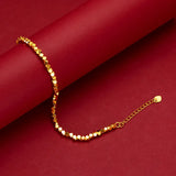 18K Chain Bracelet for Women - Adjustable Laser Beads Chain