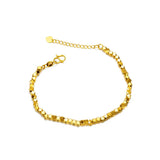 Real 18K Chain Bracelet for Women Pure Adjustable Laser Beads Chain
