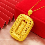 18K Dragon Pendant Chain for Women Men Jewelry