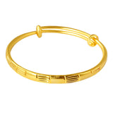 18K Women's Bamboo Sandblasted Bracelet Vintage Bridal Jewelry