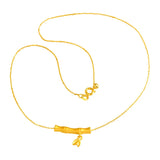 18K Frosted Slub Necklace Solid 999 Chain Jewelry Set for Women