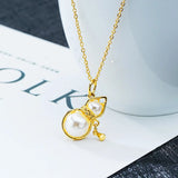 18K Gourd Pearl Pendant Necklace Solid 999 Pearl Necklace Chain