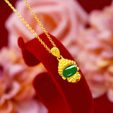 Real 18K Hetian Jade Buddha Pendant Necklace Fine Jewelry for Women