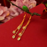 18K Gold Drop Earrings Five-pointed Star Jewelry