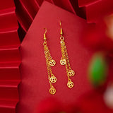 18K Gold Drop Earrings Five-pointed Star Jewelry