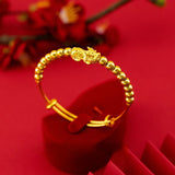 18K Golden Pixiu Bracelet Fine Jewelry Bangle for Women
