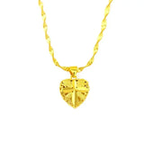 18K Heart Necklace Pendant Women Collar Wedding Jewelry Love Chain Choker