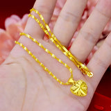18K Heart Necklace Pendant Women Collar Wedding Jewelry Love Chain Choker