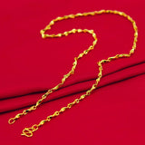 18K Necklace for Women Men Fine Jewelry Solid Chain Wedding