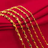 18K Necklace for Women Men Fine Jewelry Solid Chain Wedding