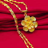 18K Necklace for Women Men Fine Jewelry Solid Chain Wedding
