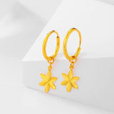 Real 18K Star Smart Earrings 999 Yellow Fine Jewelry