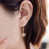 Real 18K Star Smart Earrings 999 Yellow Fine Jewelry