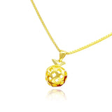 18K Strawberry Hollow Shaped Necklace Pendant for Women Bride Wedding