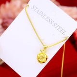 18K Strawberry Hollow Shaped Necklace Pendant for Women Bride Wedding