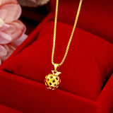 18K Strawberry Hollow Shaped Necklace Pendant for Women Bride Wedding