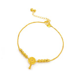 18K Bell Anklet Dream Catcher Bell Beads Chain for Women