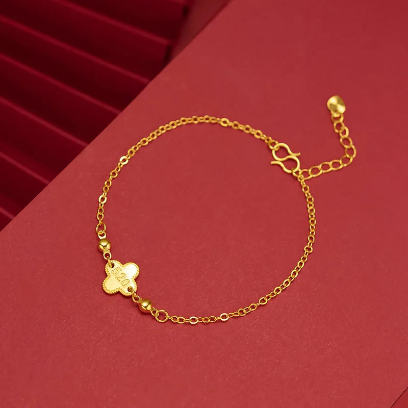 18K Twisted Chain Bracelet Hemp Rope Women's Fine Jewelry Gift
