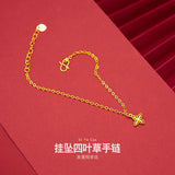 18K Twisted Chain Bracelet Pure Adjustable Hemp Sweet Grass Rope Chain