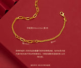 18K Twisted Chain Bracelet Pure Adjustable Hemp Rope Chain Women's Jewelry