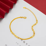 18K Twisted Chain Bracelet Pure Adjustable Hemp Rope Chain Women's Jewelry