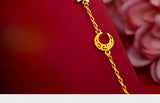18K Twisted Chain Bracelet Pure Adjustable Star Moon Chain