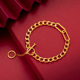 18K Twisted Chain Rope Bracelet for Women