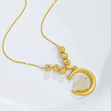 18K Gold Moon Jade Rabbit Pendant Necklace for Women