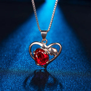 Natural 18K Rose Ruby Pendant 2 Carats Women Necklace Jewelry