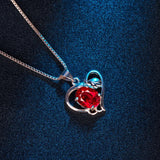Natural 18K Rose Ruby Pendant 2 Carats Women Necklace Jewelry