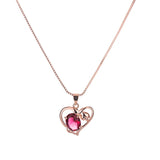 Natural 18K Rose Ruby Pendant 2 Carats Women Necklace Jewelry