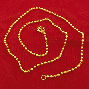 18K Yellow BIRTHDAY Beads Necklace for Women with Box