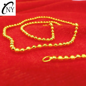 18K Yellow BIRTHDAY Beads Necklace for Women with Box